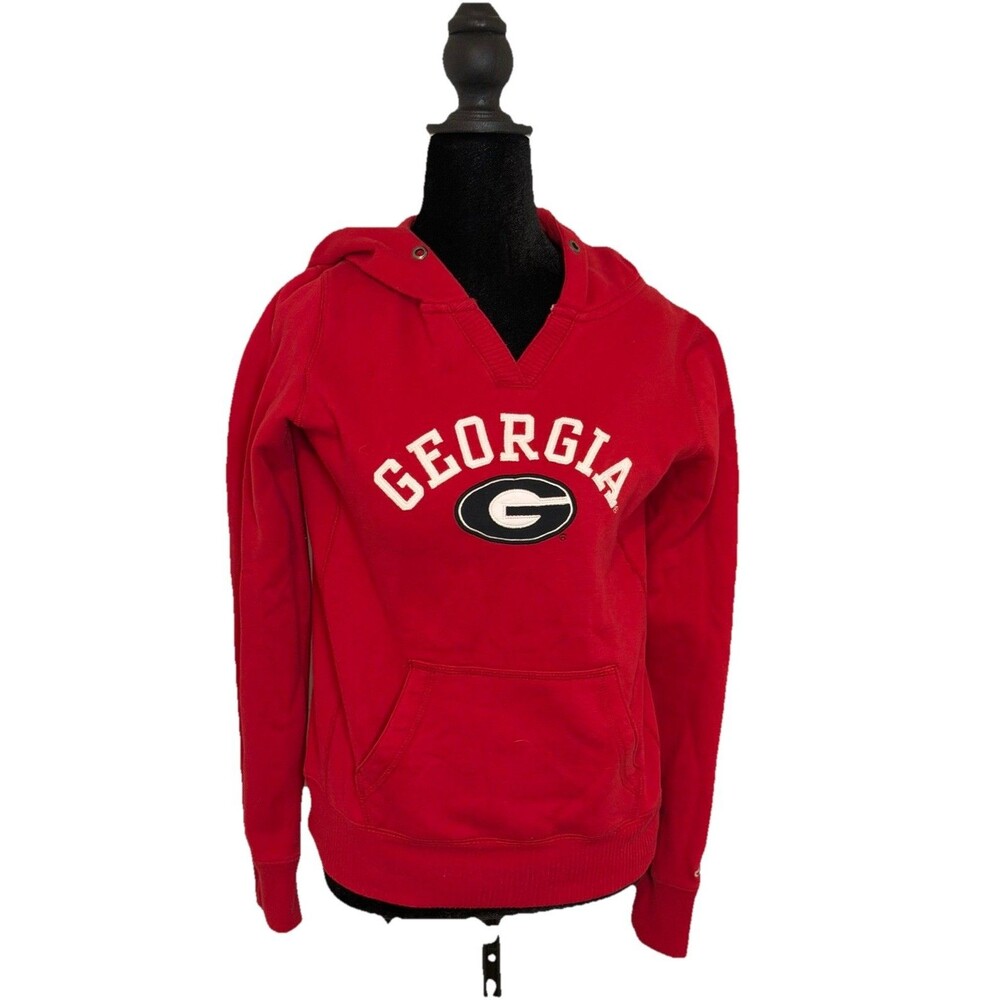 League Collegiate Outfitters University Of Georgia Red Hoodie Bulldogs Ladies S